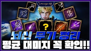 리니지M⚡뇌신 무기 정리⚡평균 대미지 꼭 확인!!