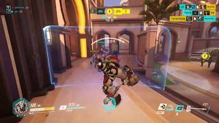 오버워치 경쟁전긍정적인분에게 격려받고서 라인하르트했습니…