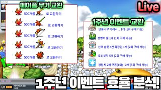 메이플랜드) 1주년 이벤트 효율 체크 들어갑니다!