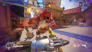 오버워치8 메르시유저 극딜넣는 말넘심 팀원