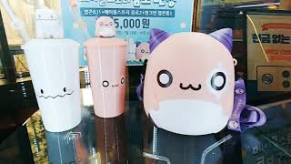 메이플 스토리 핑크빈과 예티 피규어 콤보와 팝콘통입니다