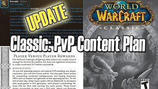 UPDATE CLASSIC PVP CONTENT PLAN  Classic WoW Vanilla