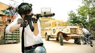 에버랜드에서 배그 실사판 도전  배틀그라운드 팀데스매치 리얼 서바이벌